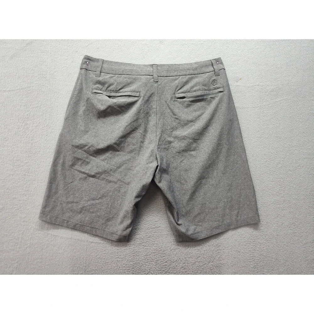 Hang Ten Mens Hybrid Shorts Grey Striped Stretch Board Shorts Size 34